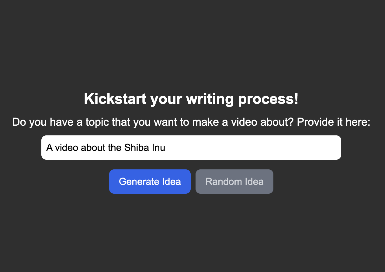 A screenshot of the Brainstorm tab